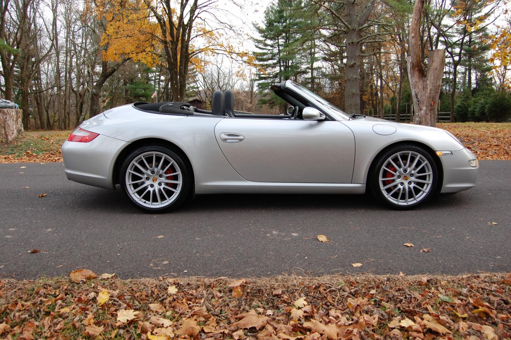 2006 Silver /Black Leather Porsche 911 (WP0CA29946S) with an 3.6L engine, 6 Speed Manual transmission, located at 6528 Lower York Road, New Hope, PA, 18938, (215) 862-9555, 40.358707, -74.977882 - Here we have a beautiful 911 convertible with a 3.6L 6 cylinder engine putting power to the rear wheels via a 6 speed manual transmission. The interior offers black leather, keyless entry, 2 master keys, cruise control, tilt steering wheel, power windows/locks/mirrors, power convertible top, power s - Photo#2